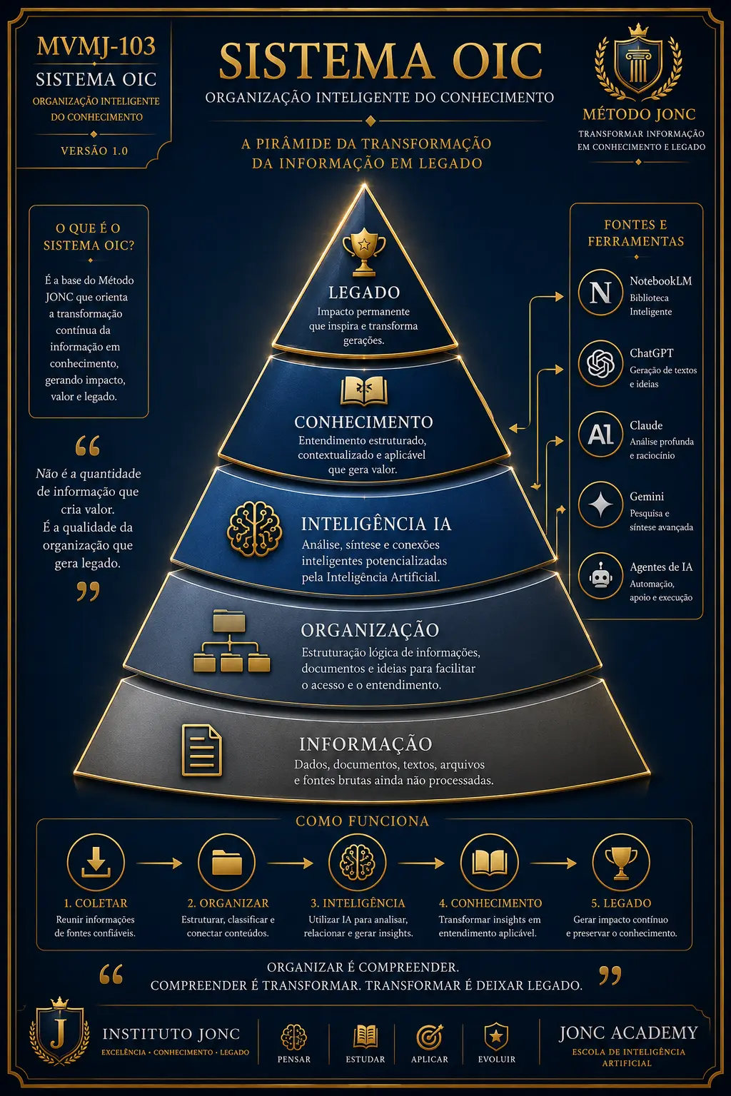 Infográfico do Sistema de Organização Inteligente do Conhecimento.